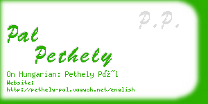 pal pethely business card